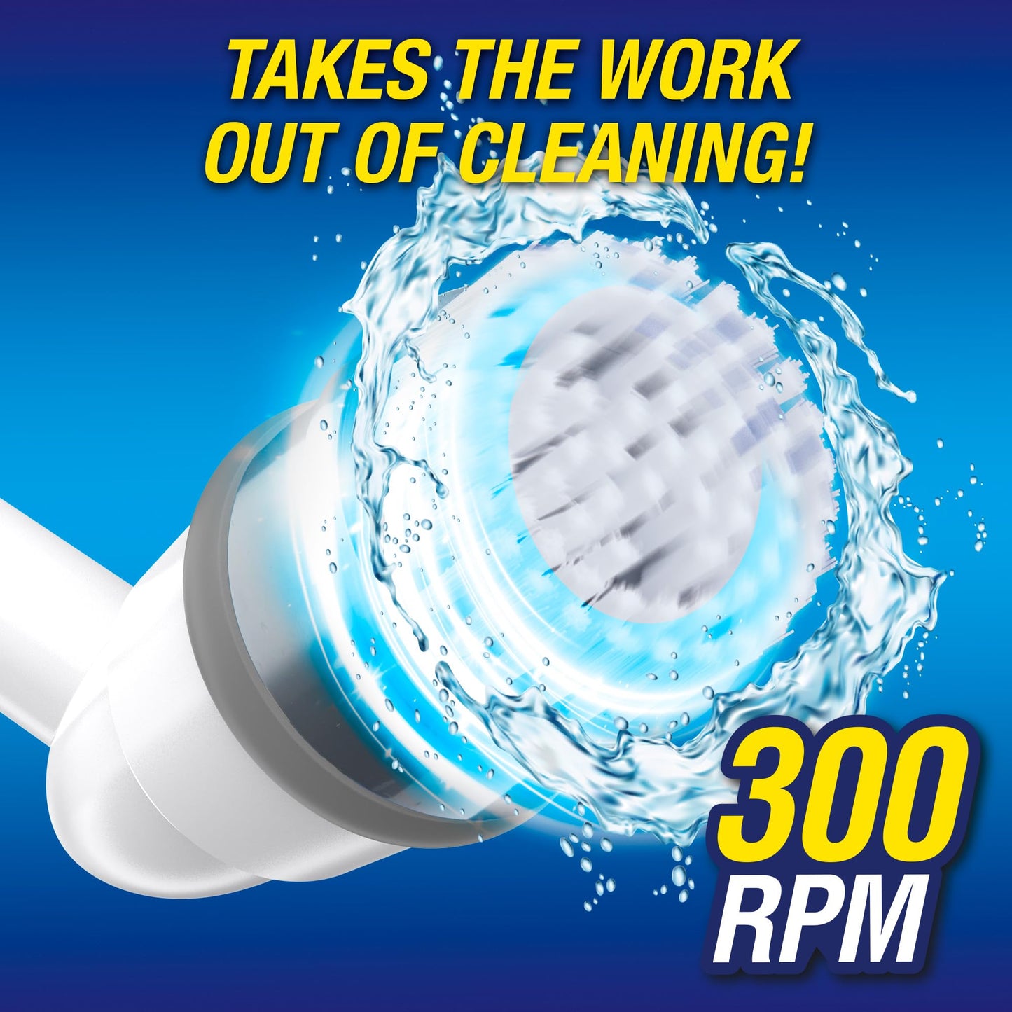 Voom Electric Spin Scrubber, Cordless Shower Spinning Brush with 2 Replaceable Brush Heads & Adjustable Handle, Rechargeable Spinning Brush for Cleaning Bathroom Tub, Floor & Wall Tiles, Car Wheels