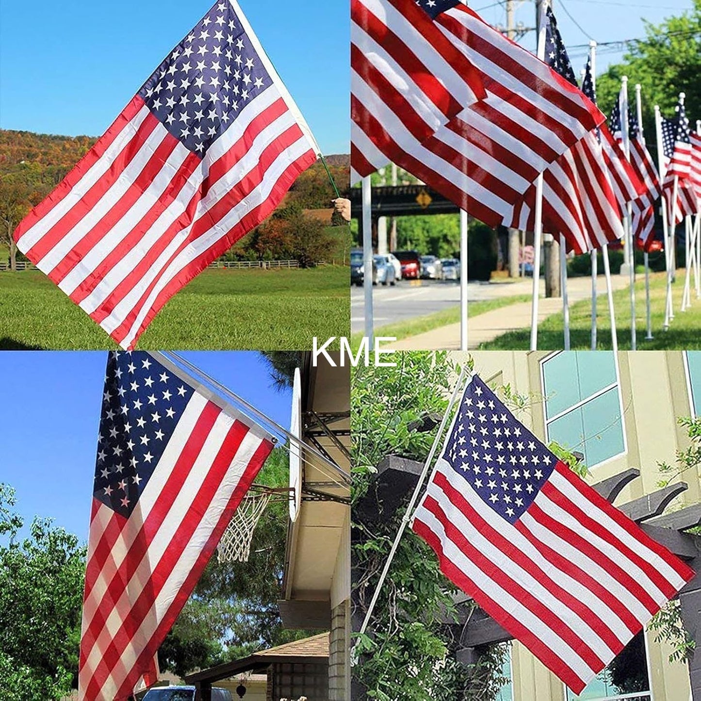 American Flag 3x5 FT Outdoor - USA Nylon US Flags with Embroidered Stars, Sewn Stripes and Brass Grommets