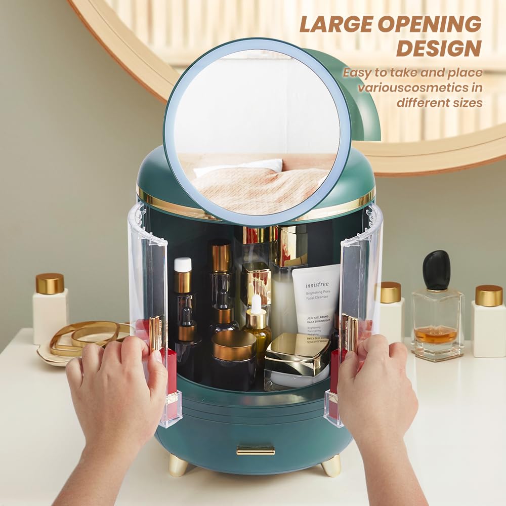 DailyTrade Makeup bag Storage Box, Countertop Portable Vanity Cosmetics MAKE UP bathroom organizers and Storage Cosmetics Organizer Box for Countertop & Drawers Skincare Organizers