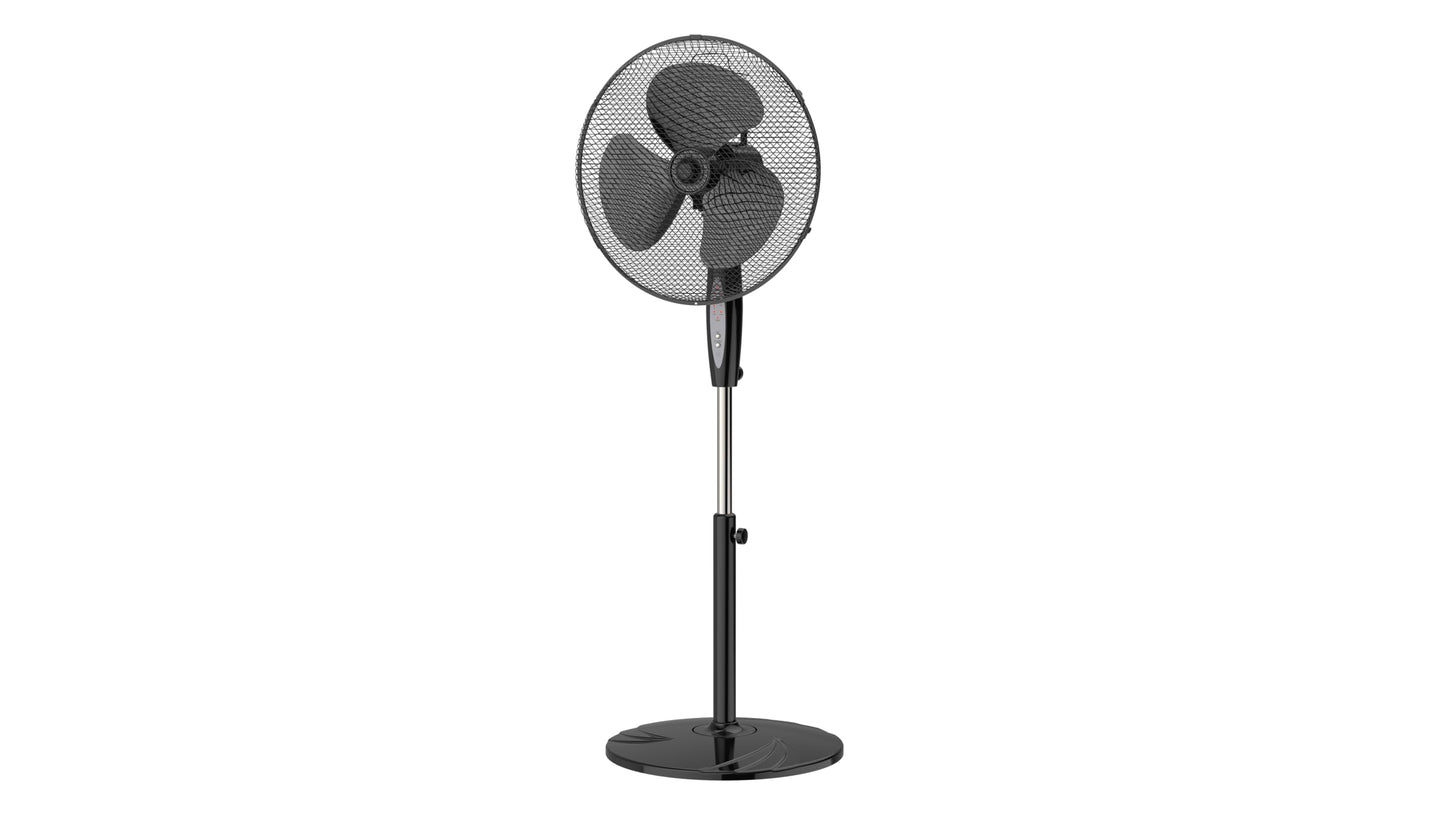 Pedestal Floor Fan 16 or 18 Inch Standing Fan for Home Office Bedroom with Oscillating Dual Blades Quiet AC Motor Adjustable Height Remote Control Timer Tilt Head Powerful Electric Fan