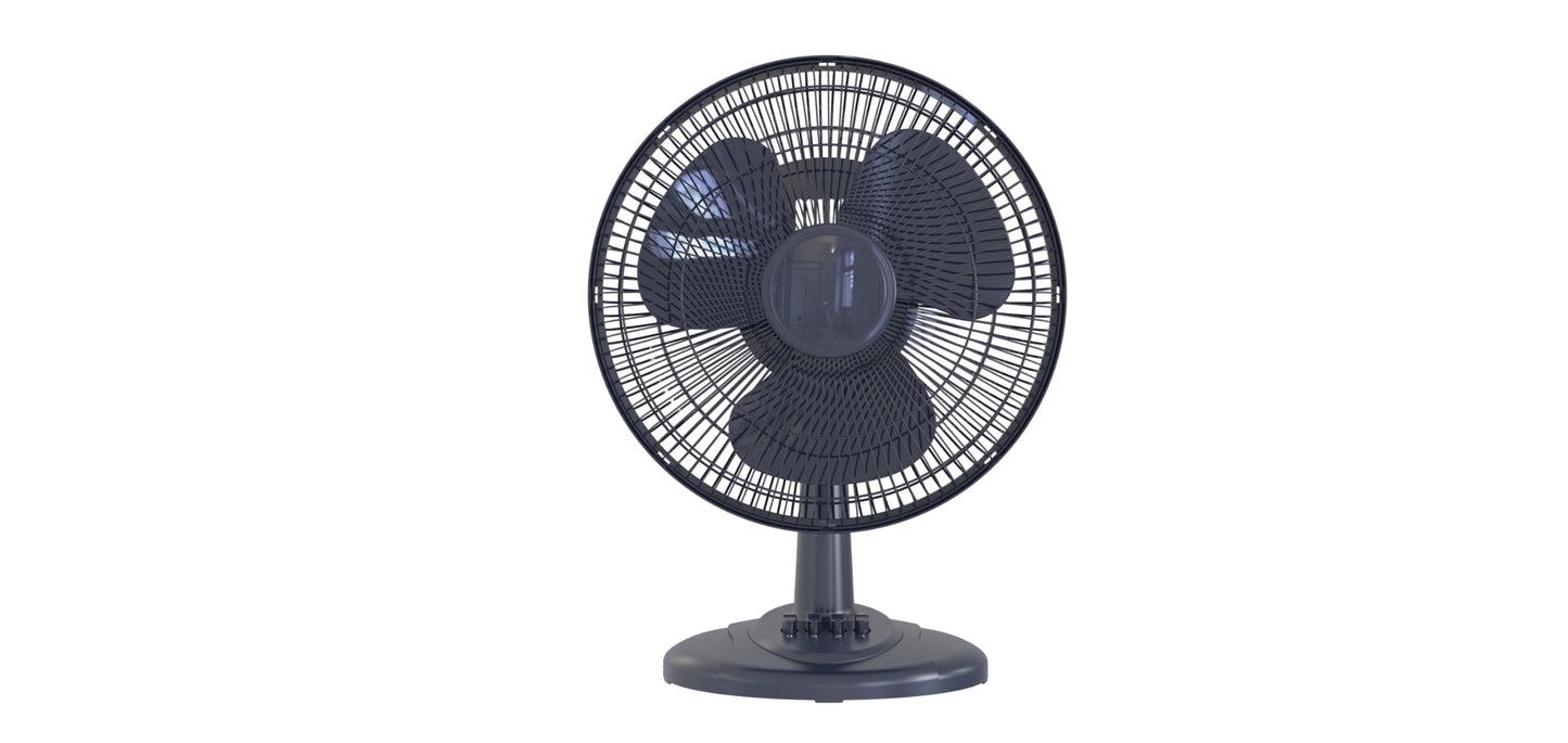 DailyTrade 12in Table Fan, Desk Fan, quiet small indoor fan, Ideal for Home, Bedroom, Dorm & Office,