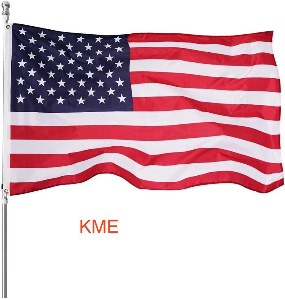 American Flag 3x5 FT Outdoor - USA Nylon US Flags with Embroidered Stars, Sewn Stripes and Brass Grommets
