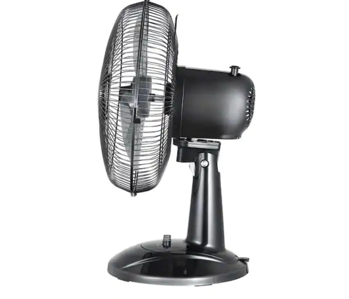 DailyTrade 12in Table Fan, Desk Fan, quiet small indoor fan, Ideal for Home, Bedroom, Dorm & Office,