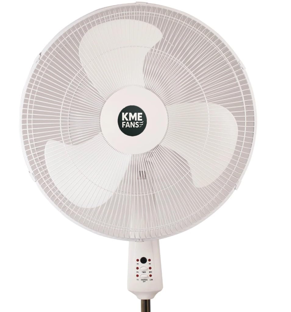 Pedestal Floor Fan 16 or 18 Inch Standing Fan for Home Office Bedroom with Oscillating Dual Blades Quiet AC Motor Adjustable Height Remote Control Timer Tilt Head Powerful Electric Fan