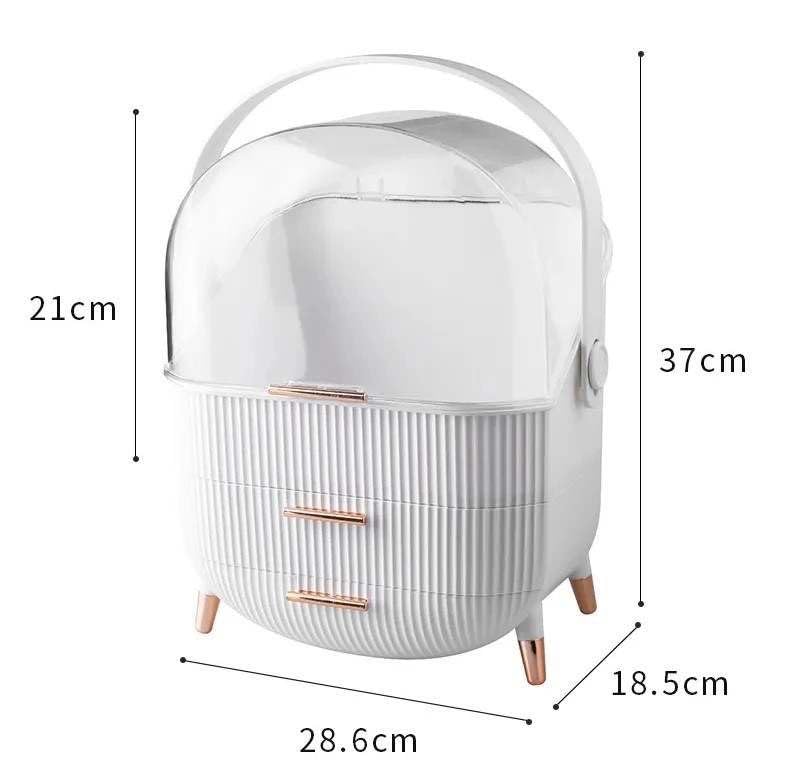 DailyTrade Makeup bag Storage Box, Countertop Portable Vanity Cosmetics MAKE UP bathroom organizers and Storage Cosmetics Organizer Box for Countertop & Drawers Skincare Organizers