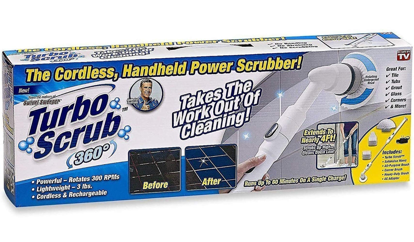 Turbo Scrub Ontel 360 Cordless Power Scrubber, One Size, White