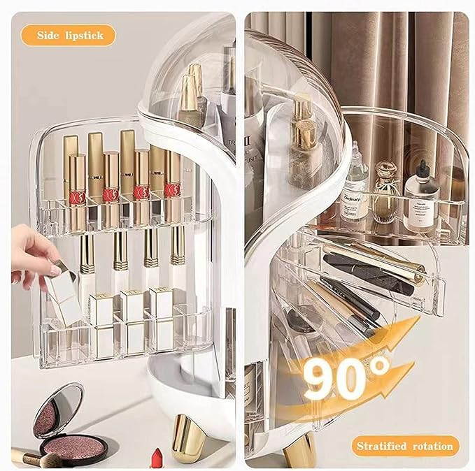 DailyTrade Makeup bag Storage Box, Countertop Portable Vanity Cosmetics MAKE UP bathroom organizers and Storage Cosmetics Organizer Box for Countertop & Drawers Skincare Organizers
