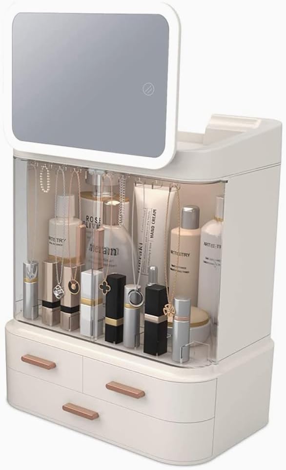 DailyTrade Makeup bag Storage Box, Countertop Portable Vanity Cosmetics MAKE UP bathroom organizers and Storage Cosmetics Organizer Box for Countertop & Drawers Skincare Organizers