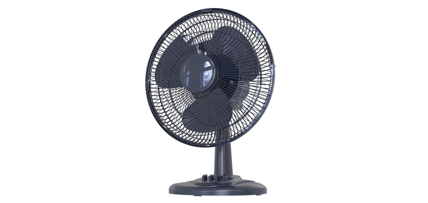 DailyTrade 12in Table Fan, Desk Fan, quiet small indoor fan, Ideal for Home, Bedroom, Dorm & Office,