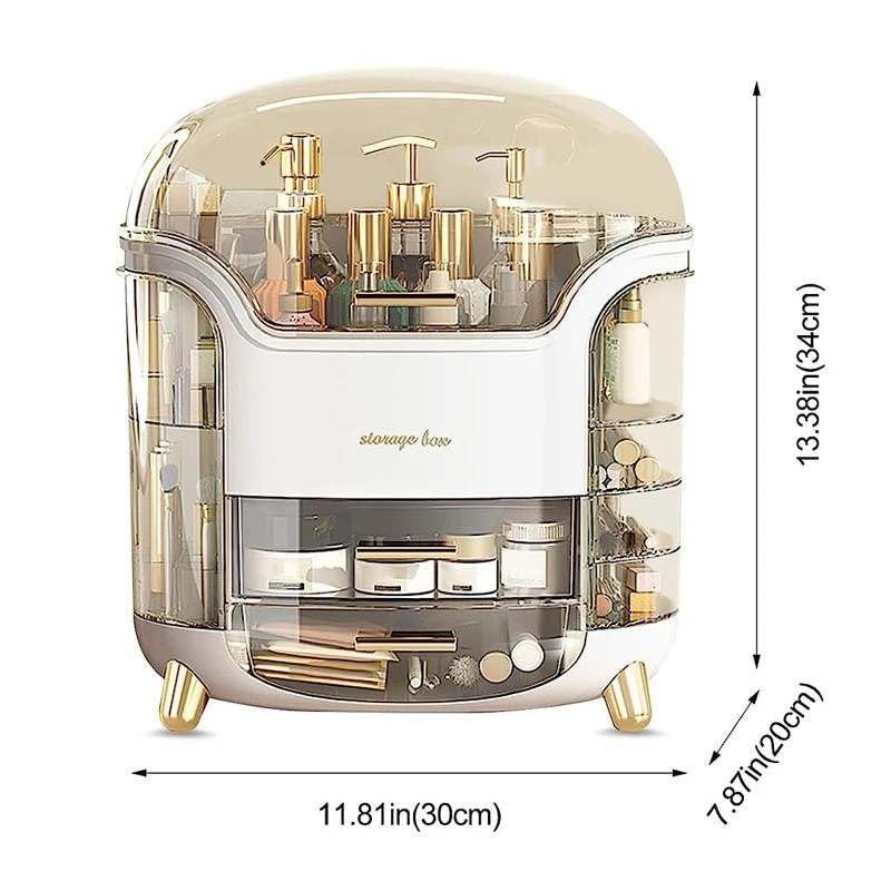 DailyTrade Makeup bag Storage Box, Countertop Portable Vanity Cosmetics MAKE UP bathroom organizers and Storage Cosmetics Organizer Box for Countertop & Drawers Skincare Organizers
