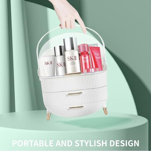 DailyTrade Makeup bag Storage Box, Countertop Portable Vanity Cosmetics MAKE UP bathroom organizers and Storage Cosmetics Organizer Box for Countertop & Drawers Skincare Organizers