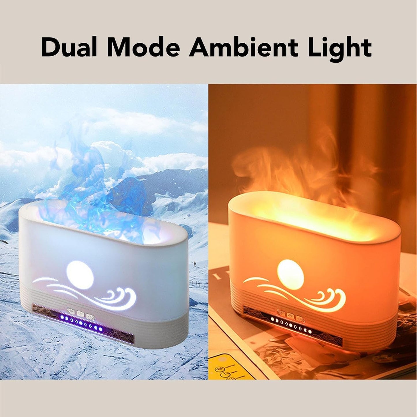 Flame Diffuser for Essential Oils, 250ml Ultrasonic Aroma Diffusers with Cool Mist, Aromatherapy Diffuser with Auto-Off Protection,3 Timer Settings, Small Humidifier for Home,Office,Bedroom,Gift