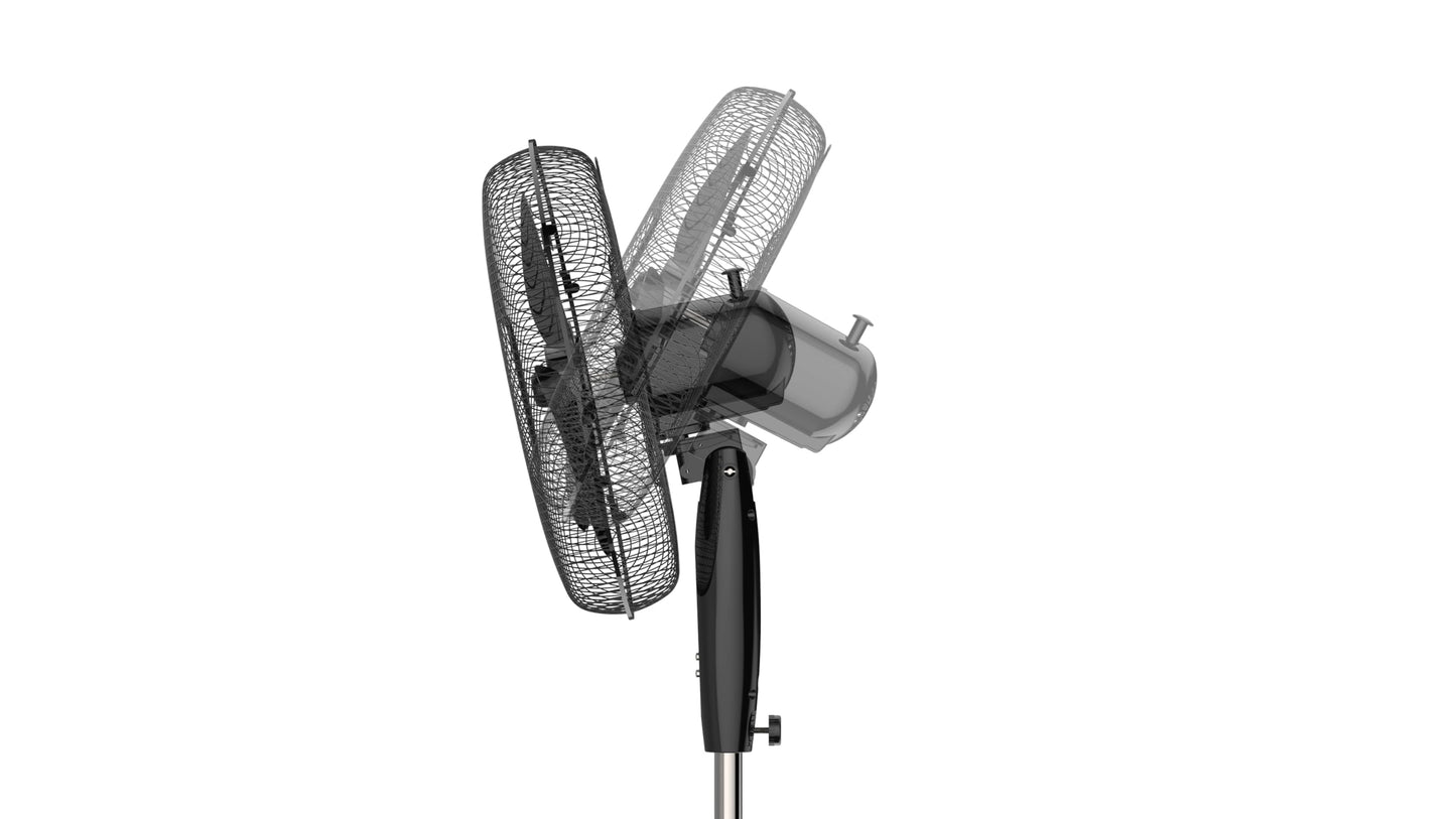 Pedestal Floor Fan 16 or 18 Inch Standing Fan for Home Office Bedroom with Oscillating Dual Blades Quiet AC Motor Adjustable Height Remote Control Timer Tilt Head Powerful Electric Fan