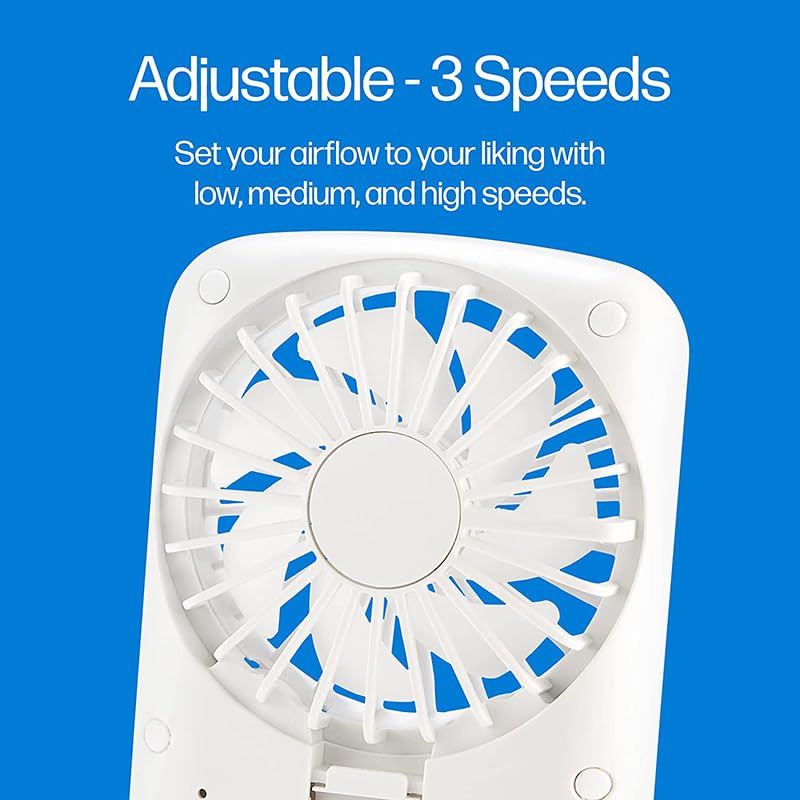 DailyTrade Air Pocket Chill Handheld Mini Fan: Rechargeable Personal Air Cooler with Hydro-Chill Technology, 3 Speeds, Built-in Kickstand - Cordless for Travel, Indoor, or Outdoor Use. By K.M.E