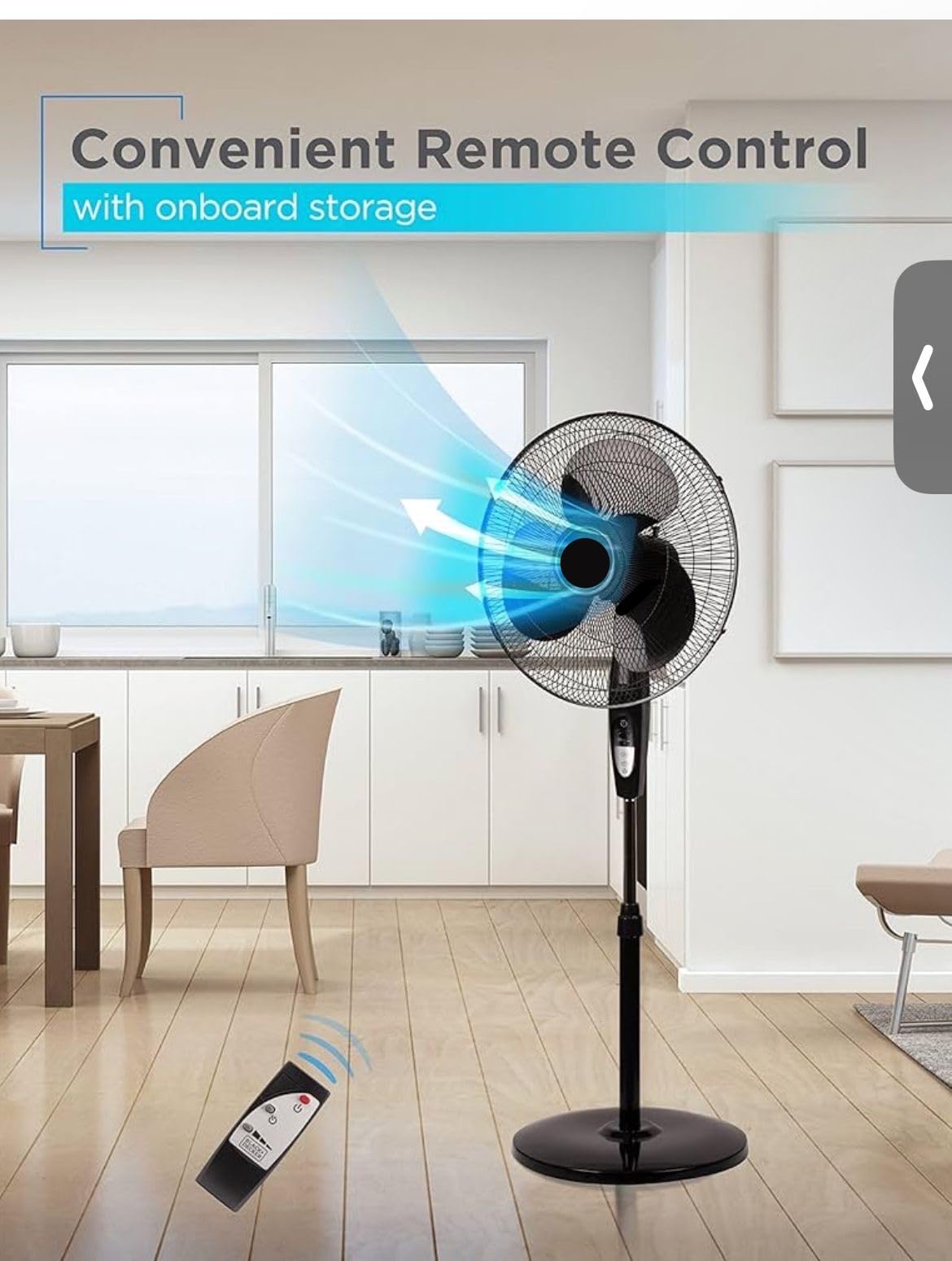 Pedestal Floor Fan 16 or 18 Inch Standing Fan for Home Office Bedroom with Oscillating Dual Blades Quiet AC Motor Adjustable Height Remote Control Timer Tilt Head Powerful Electric Fan