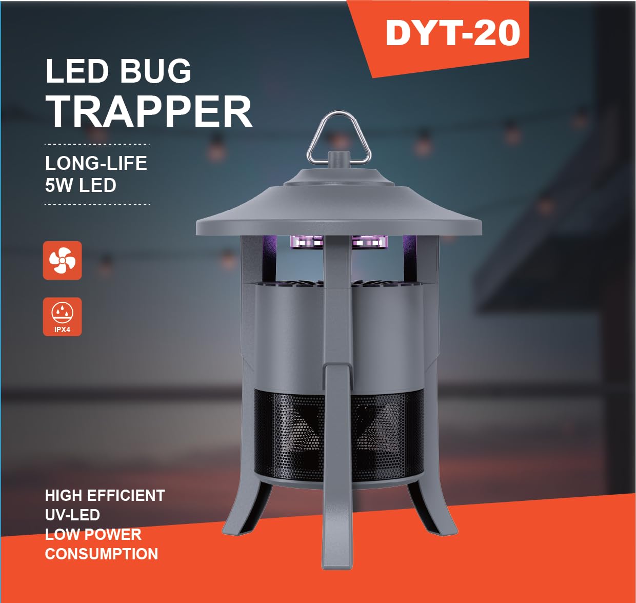 LED Bug Zapper Indoor, 10 Years Lifespan 3 Lamps Sustainable Less Power, 3800V Powerful Electric Mosquito Zapper, Durable Fly Trap Mosquito Trap, Fly Killer Fly Zapper
