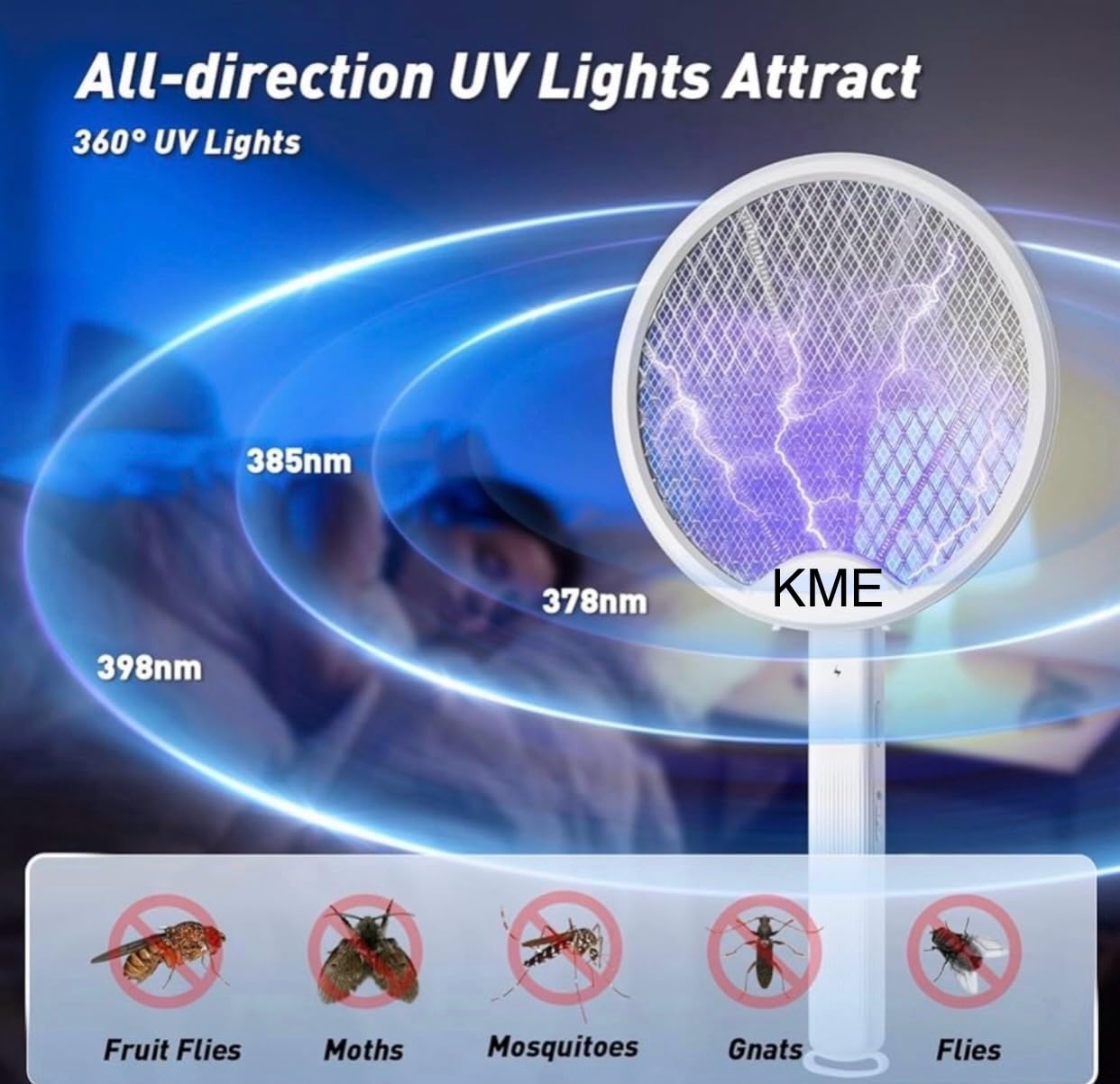 LED Bug Zapper Indoor, 10 Years Lifespan 3 Lamps Sustainable Less Power, 3800V Powerful Electric Mosquito Zapper, Durable Fly Trap Mosquito Trap, Fly Killer Fly Zapper