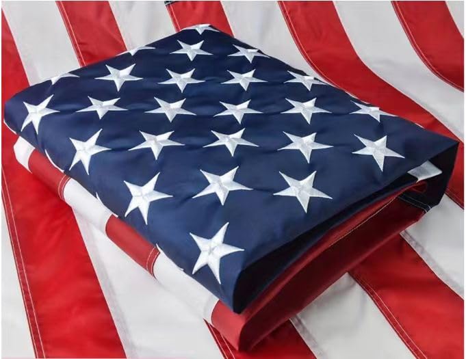 American Flag 3x5 FT Outdoor - USA Nylon US Flags with Embroidered Stars, Sewn Stripes and Brass Grommets
