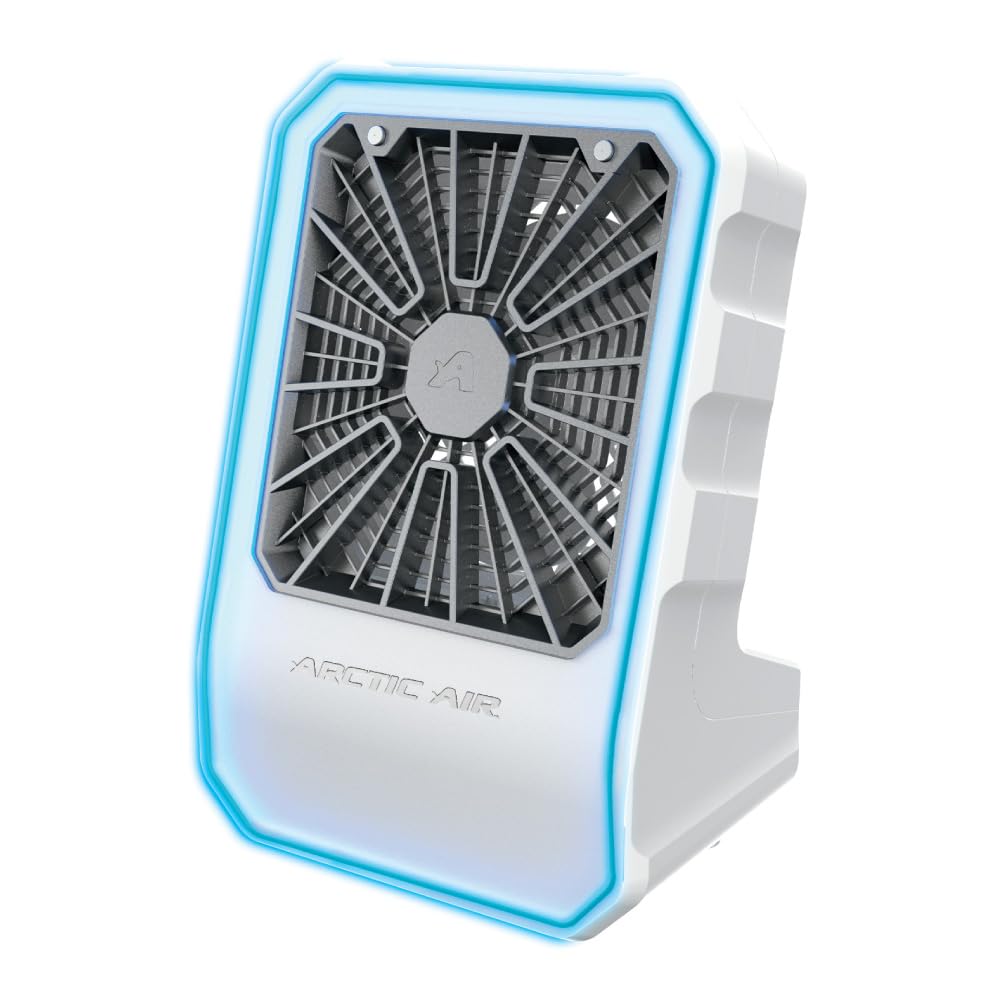 Arctic Air Outdoor Evaporative Cooler, Portable & Ultra-Quiet Air Cooler with 4 Fan Speeds, USB Rechargeable, 6-Hour Battery Life, Great for the Beach, Pool, Deck, Garden & More,White