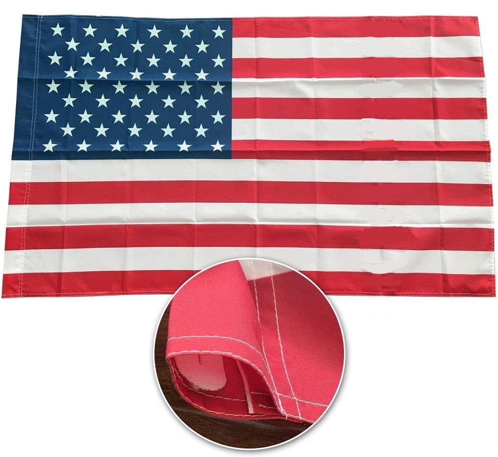 American Flag 3x5 FT Outdoor - USA Nylon US Flags with Embroidered Stars, Sewn Stripes and Brass Grommets