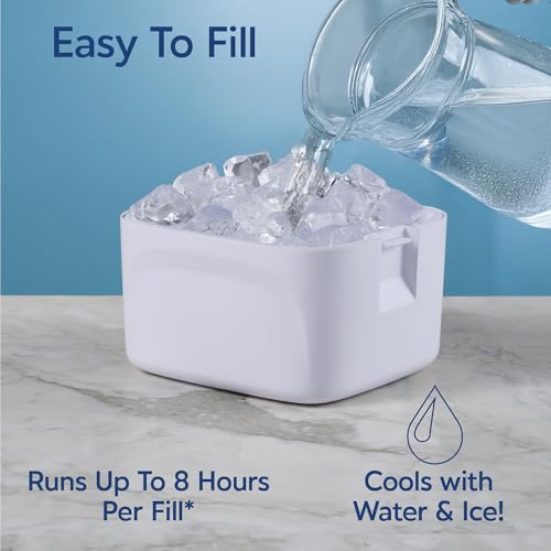 Arctic Air Ice Jet X3 Portable Air Cooler,Dual Mist Modes, Up to 8-Hour Cooling Time, 3-Speed Portable Cooler with Adjustable Airflow, USB C, LED Mood Light, Lightweight, Great for Home & Travel