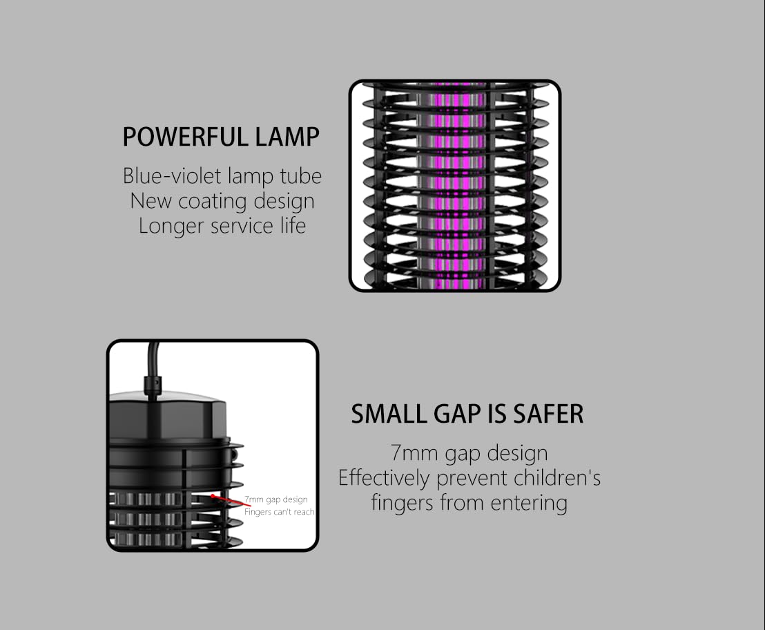 LED Bug Zapper Indoor, 10 Years Lifespan 3 Lamps Sustainable Less Power, 3800V Powerful Electric Mosquito Zapper, Durable Fly Trap Mosquito Trap, Fly Killer Fly Zapper