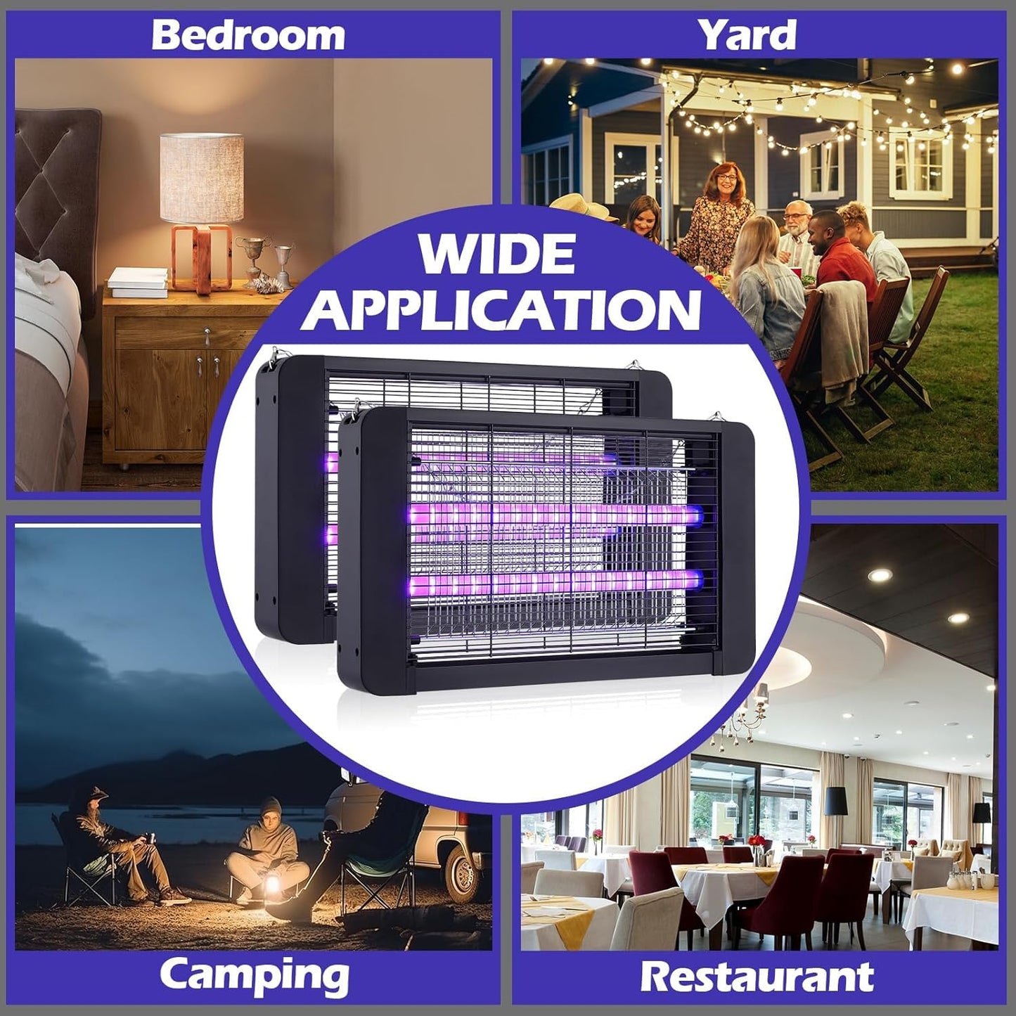 LED Bug Zapper Indoor, 10 Years Lifespan 3 Lamps Sustainable Less Power, 3800V Powerful Electric Mosquito Zapper, Durable Fly Trap Mosquito Trap, Fly Killer Fly Zapper