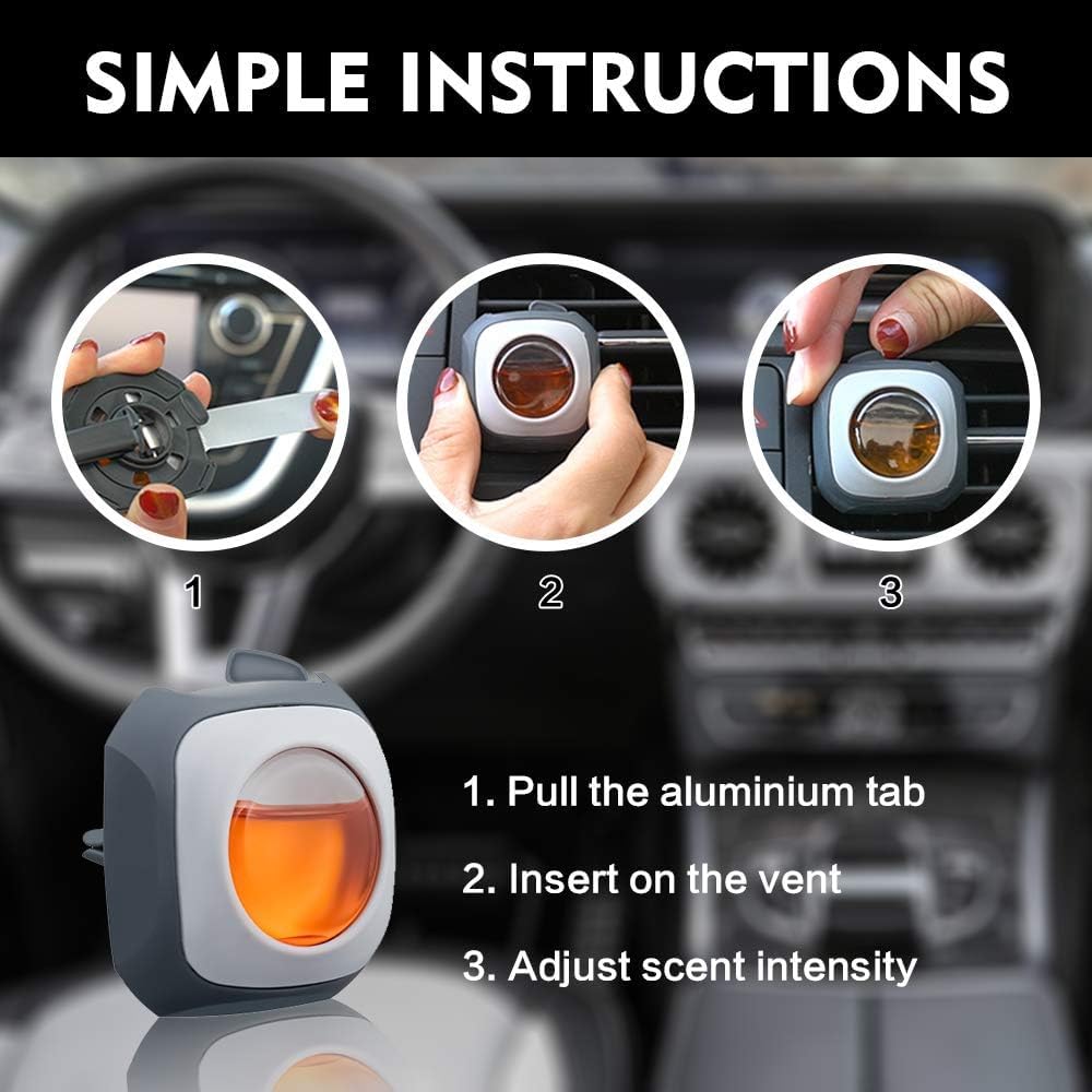 Car Air Freshener, New Car Scent Air Freshener Clip – 6 Vent Clips, 4ml Each, Delivering Extended Car Refreshment and Efficient Odor Elimination for Up to 150 Days.