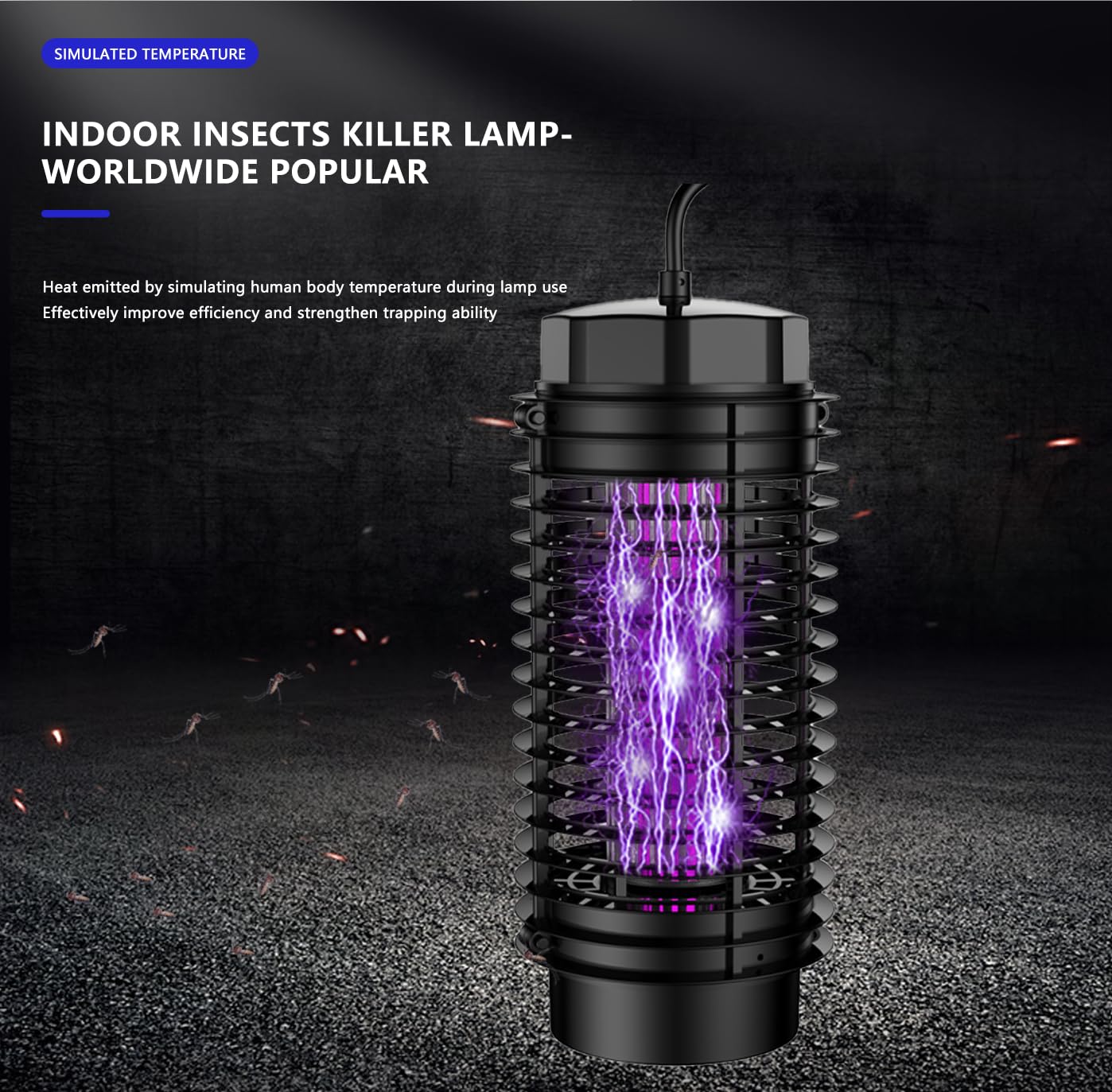LED Bug Zapper Indoor, 10 Years Lifespan 3 Lamps Sustainable Less Power, 3800V Powerful Electric Mosquito Zapper, Durable Fly Trap Mosquito Trap, Fly Killer Fly Zapper