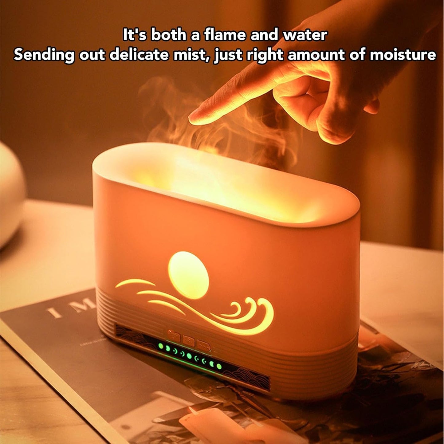 Flame Diffuser for Essential Oils, 250ml Ultrasonic Aroma Diffusers with Cool Mist, Aromatherapy Diffuser with Auto-Off Protection,3 Timer Settings, Small Humidifier for Home,Office,Bedroom,Gift