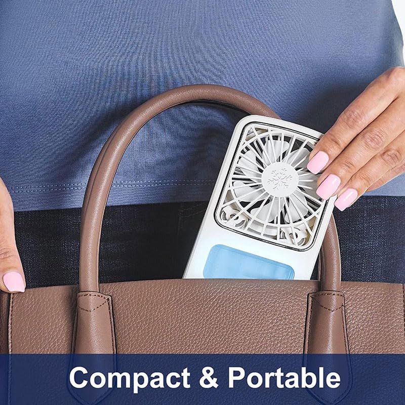 DailyTrade Air Pocket Chill Handheld Mini Fan: Rechargeable Personal Air Cooler with Hydro-Chill Technology, 3 Speeds, Built-in Kickstand - Cordless for Travel, Indoor, or Outdoor Use. By K.M.E