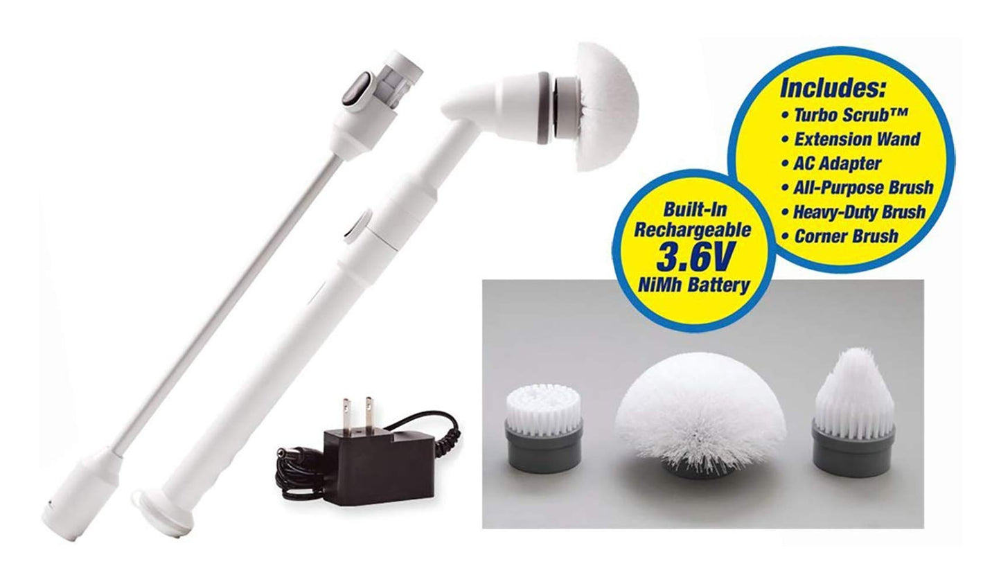 Turbo Scrub Ontel 360 Cordless Power Scrubber, One Size, White