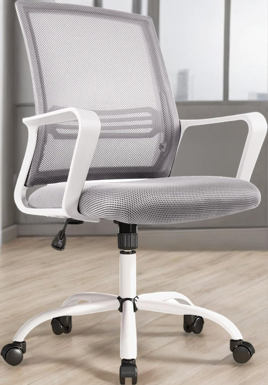 Office Chair Mesh Computer Desk Chair Adjustable Swivel Task Chair with Footrest Lumbar Support for Home Office Work