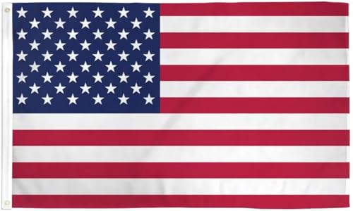 American Flag 3x5 FT Outdoor - USA Nylon US Flags with Embroidered Stars, Sewn Stripes and Brass Grommets