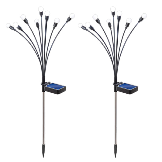 Sensor Brite Solar Garden Lights, Adjustable Firefly Lights with 10-Hour Illumination, Auto ON/Off Outdoor Garden Lights, Easy Install LED Light Pair, Weatherproof Garden Decor, Pack of 2