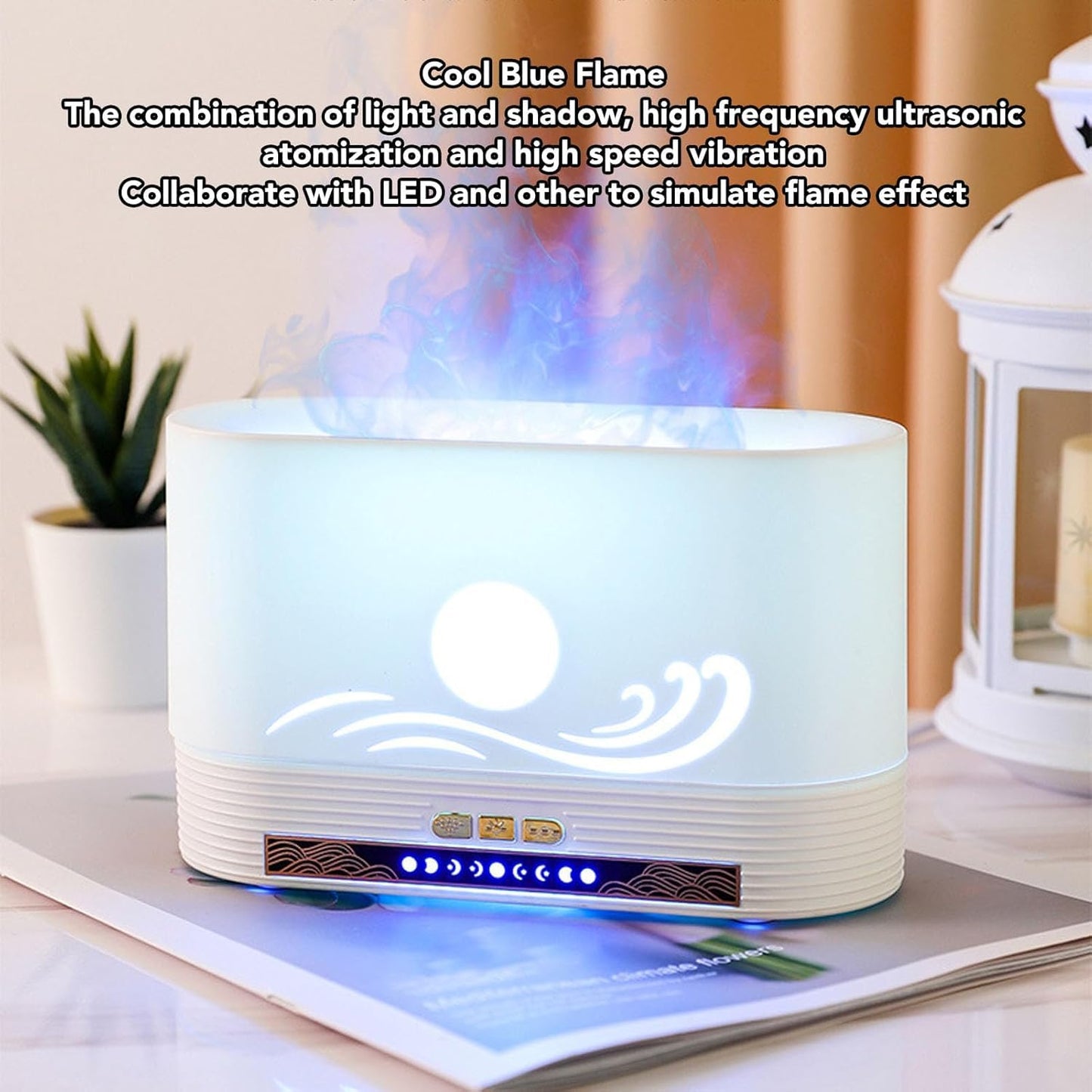 Flame Diffuser for Essential Oils, 250ml Ultrasonic Aroma Diffusers with Cool Mist, Aromatherapy Diffuser with Auto-Off Protection,3 Timer Settings, Small Humidifier for Home,Office,Bedroom,Gift