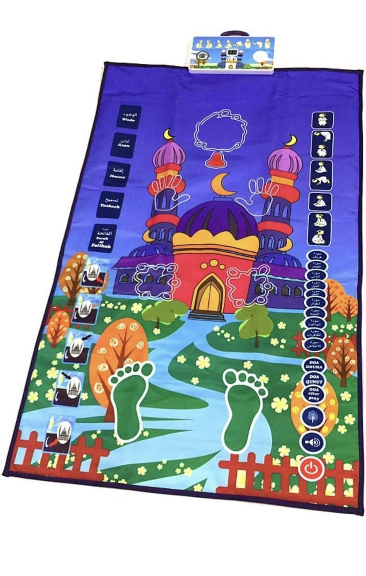 Educational Prayer Rug, Interactive Prayer Rug, sejadet sala for Kids with Speakers and Built in Touch Sensitive Buttons, LCD Counter, Professional Reciter, it Easily Helps Your Kids to Learn sala