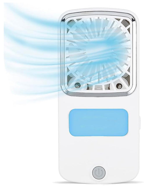 DailyTrade Air Pocket Chill Handheld Mini Fan: Rechargeable Personal Air Cooler with Hydro-Chill Technology, 3 Speeds, Built-in Kickstand - Cordless for Travel, Indoor, or Outdoor Use. By K.M.E
