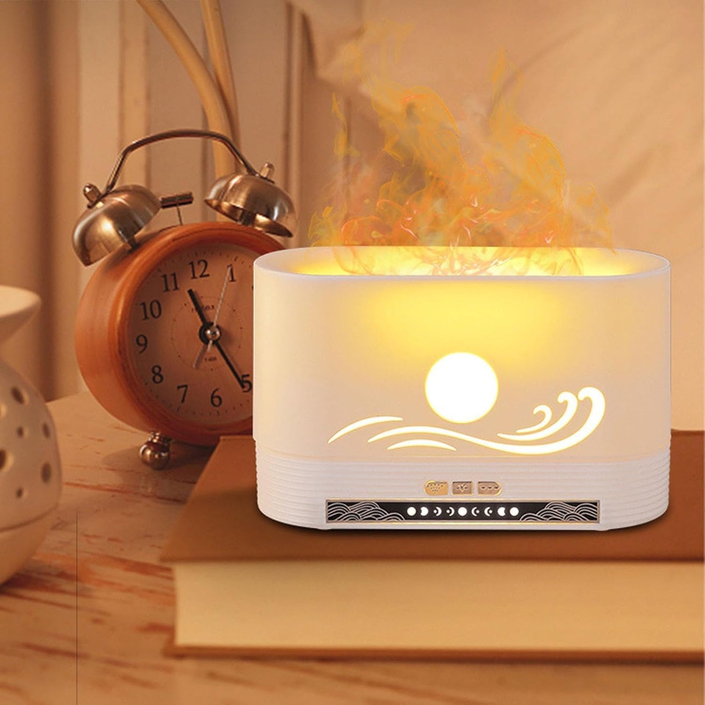 Flame Diffuser for Essential Oils, 250ml Ultrasonic Aroma Diffusers with Cool Mist, Aromatherapy Diffuser with Auto-Off Protection,3 Timer Settings, Small Humidifier for Home,Office,Bedroom,Gift